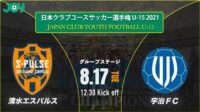 2021/8/17<br/>グループステージ【清水エスパルス vs 宇治FC】第36回 日本クラブユースサッカー選手権（U-15）大会